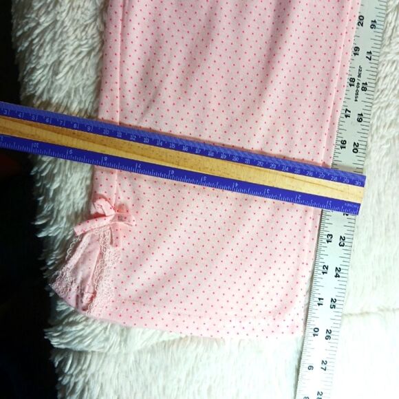 NWOT Lati Fashion Pink Polka Dot Pajama Set Lace Dainty Floral Hem Womans M - Picture 15 of 16